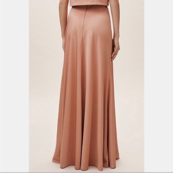 BHLDN x Jenny Yoo Soleil Skirt in Apricot w Center Slit sz 12 - Picture 5 of 7